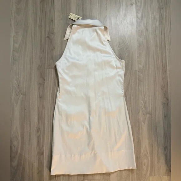 Vintage Arden B White Halter Utility Mini Dress – Size S - Picture 4 of 5